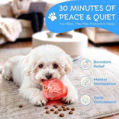 Ruffoo NibbleFru Dog Treat Dispenser Toy, Soft TPR Interactive Puzzle Toy for Boredom Relief & Separation Anxiety, Mental Stimulation Slow Feeder to Keep Small Medium Dogs and Puppies Busy
