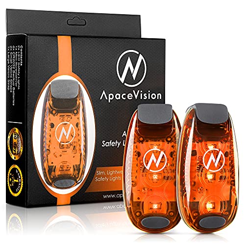LED Safety Light (2 Pack) - Clip On Strobe/Running Lights for Runners, Dog, Bike, Walking, Boat, Kayak, Stroller and More - High Visibility Accessories for Your Reflective Gear, Bicycle - color: Orange