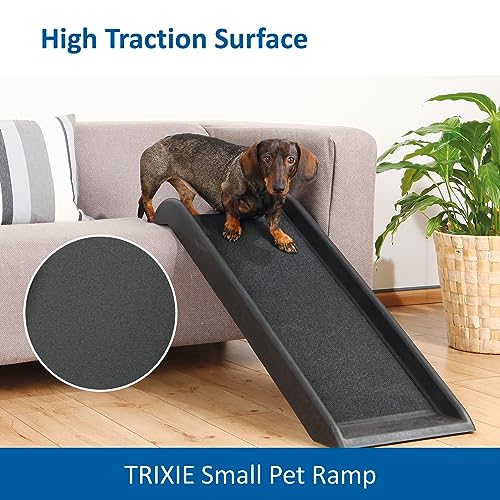 TRIXIE 39-in Pet Ramp, Portable Dog Ramp for Small Cars and Furniture, Non-Skid Surface, Black - color: Small Ramp