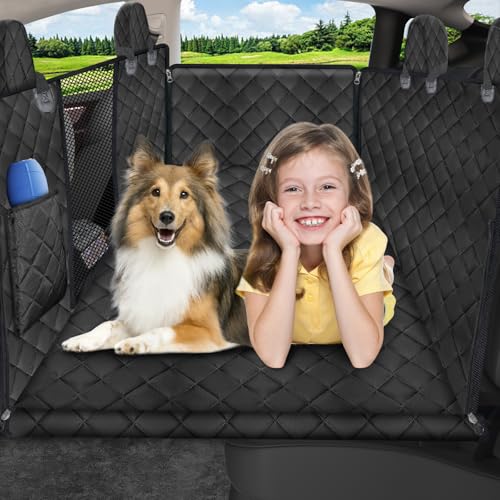 URPOWER Upgraded Back Seat Extender for Tesla Model Y - Large Hard Bottom Dog Car Seat Cover Holds 550lbs, Waterproof Dog Hammock Pet Bed with High-Density Foam Non-Slip Backseat Protector - color: Black, size: S - For Tesla Model Y