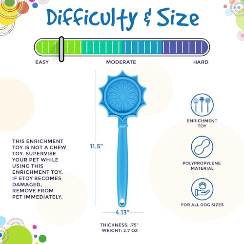SodaPup Lick Sticks eToy – Durable Interactive Enrichment Toy Made in USA from Non-Toxic, Pet-Safe, Food Safe Material for Bonding, Training, Calming, Mental Stimulation, Oral Health & More - color: Blue Flower Lick Stick