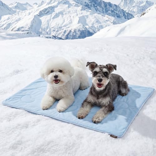 ZOMISIA Cooling Blanket for Medium Dogs - Washable Dog Cooling Mat for Hot Weather, Travel Soft Pet Summer Essentials, Blue, 30"x40" - color: Blue, size: M(30x40")