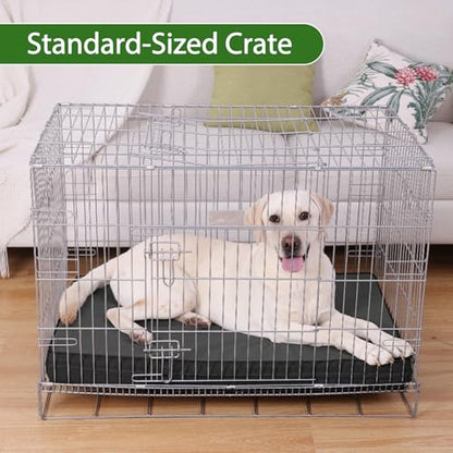 Vonabem Outdoor Dog Bed Waterproof Washable, Jumbo Large Crate Bed 54 inch, Wipeable Leather Pet Beds with Removable Cover, XXXL Durable Anti-Slip Kennel Pad 53"x36" Black - color: Black, size: XXXL(53x36x4)
