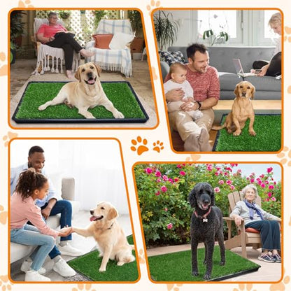 LOOBANI 43.7in x 27.6in Replacement Artificial Grass Puppy Training Pads, Quickly Absorbency Portable Dog Potty Grass, Fit 45x29in Potty Tray(1 Pack) - size: 43.7"x27.6"