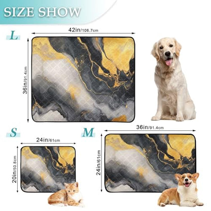 Qilmy Marble Pet Mat, Waterproof Reusable Dog Training Pad Anti-Slip Pet Creat Pad for Small Medium Large Dogs and Cats - size: Smallx3