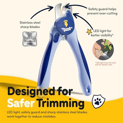 LED Dog Nail Clippers with Light Illumination, Trimmers with Protective Guard, Safety Lock and Nail File - Suitable for Large and Small Dogs & Cats (Blue) - color: Blue, size: Medium-Large (LED)