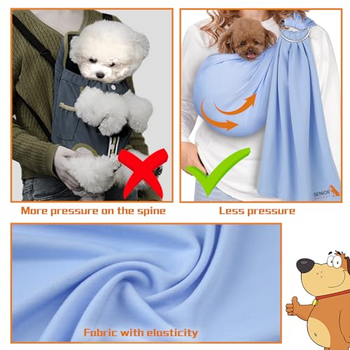 Dog Sling Carrier for Small Dogs,Carrying Wrap Anti-Anxiety Cat Sling,Adjustable Pet Sling(Light Gray) - color: light gray