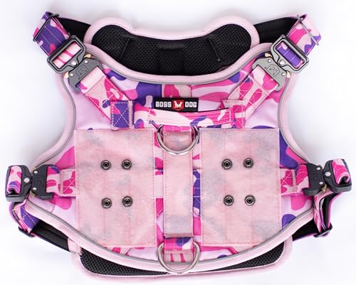 Boss Dog Tactical Harness, Pink Camo, Medium - color: Pink Camo, size: Medium