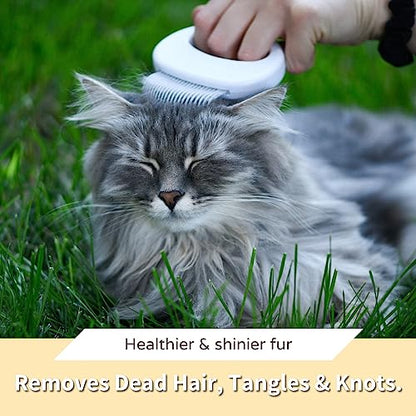 Leo's Paw The Original Pet Hair Removal Massaging Shell Comb Soft Deshedding Brush Grooming and Shedding Matted Fur Remover Dematting tool for Long and Short Hair Cat Dog Puppy Bunny (White) - color: White