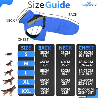 Waterproof Dog Rain Coat, Reflective Safety Strips & Leash Hole – Lightweight Adjustable Jacket for Medium Breeds - XL, Blue - color: Blue, size: X-Large
