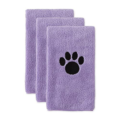 Bone Dry Pet Grooming, Embroidered Microfiber Towel Drying Collection, 15x30, Lavender - color: Lavender, size: 15x30"