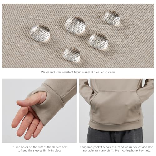BASSDASH Men’s Fishing Fleece Hoodie with Neck Gaiter Water Resistant Performance Hunting Sweatshirt FS18M - color: Heather Oatmeal, size: 4X-Large
