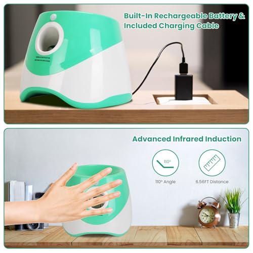 Automatic Dog Ball Launcher, Dog Ball Thrower with 9.84-29.52ft 3 Launching Distance, Rechargeable Dog Toy Mental Stimulation Training Game with 1.96" Tennis Balls for Energetic Small Medium Dogs - size: 9.84-29.52ft