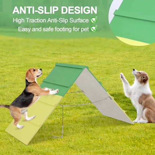 Dogs Agility A-Frame 74.8 x 18.9 Inch Dog Agility Equipment A-Frame Agility Training Equipment Dog Non-Slip Agility Course Equipment for Dogs Jumping Outdoor Dog Pet Ramp Climbing Playground - style: A-Frame
