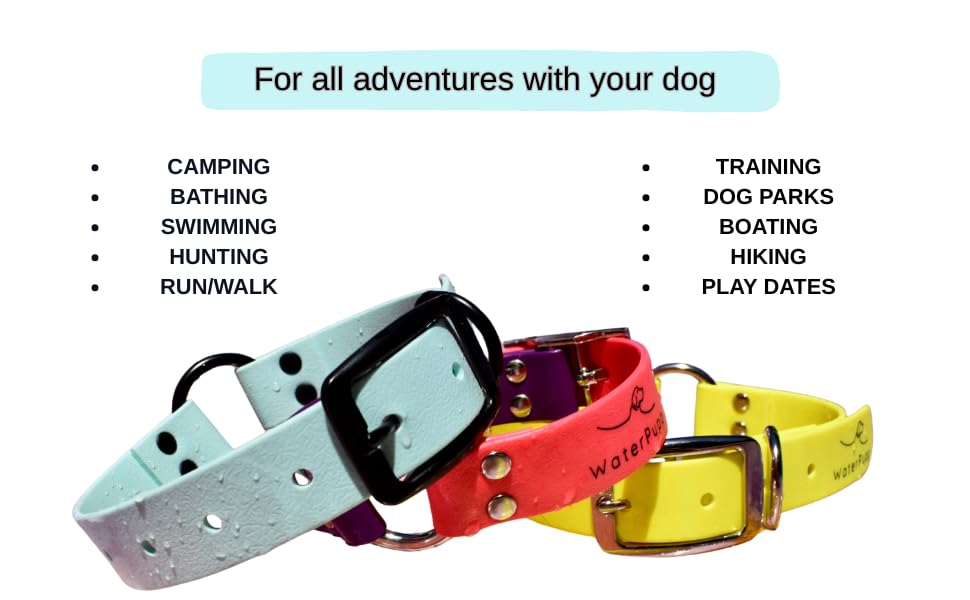 Heavy Duty Waterproof No Smell Dog Collar, Stronger Than Leather, for Active Dogs, Bathing, Dog Parks, Beach, Lake, Trails, Easy on Skin & Fur (Yellow, Large) - color: Yellow, size: Large