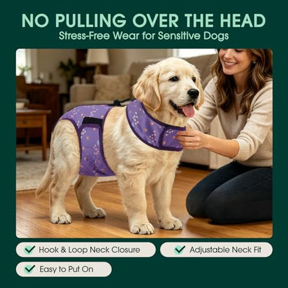 Kuoser Dog Diapers Female with Suspenders, Escape-Proof Doggie Diaper That Stay On, Washable Dog Diapers for Heat, Incontinence & Puppy Training,Reusable Puppy Diaper Female Small Medium Large Dogs,XS - color: Lavender Purple, size: XS