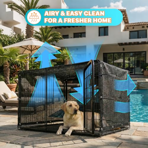 ShadeMart 4' x 5' Black Dog Kennel Shade Cover, 90% UV Block Shade Cloth, Mesh Tarp with Grommets for Dog Playpen, Dog Pen, Dog Run, Dog Crate, Fence Privacy Screen (We Make Custom Size) - color: Black, size: 0 4' X 0 5'