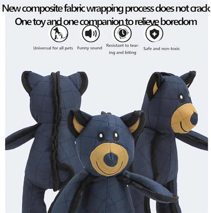 Unbreaka Bear Dog Unbreakable Teddy Extreme Bears 2.0 Dog Toys Aggressive Chewers Indestructible Stuffed Plush Dog Squeaky Toy Keep Them Busy Durable Tough Heavy Duty Chewer Dog Toy Large Breed (1PC) - color: 1PC