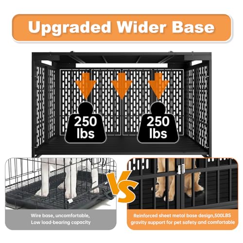 Snuowu 54 Inch Heavy Duty Dog Crate with Wheels, Metal Big Dog Cage for Large and Medium Dogs, Extra Large XL XXL Indestructible Dog Crate with Removable Tray. - size: 53.4"L x 29.0"W x 32.0"H