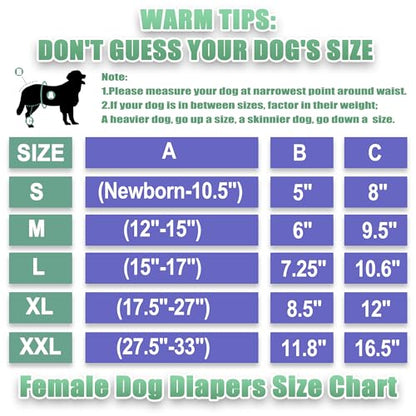 wegreeco Washable Reusable Premium Dog Diapers,Pack of 3,Small Dog Puppy & Doggy Diapers Female,Dog Period Panties Diapers Female in Heat - color: Flower-2, size: Small