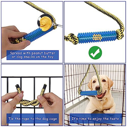 Interactive Dog Toys, Crate Training Aids for Puppies, Puppy Teething Toys,Peanut Butter Dog Food Treat Dispenser Toys (Yellow) - color: Yellow