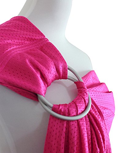 Breathable Mesh Ring Sling Baby Carrier for Infant and Toddler, Lightweight Quick Dry Baby Wrap Carrier for Warm Weather, Travel, Outdoor Walks and Daily Use, Rose - color: Rose