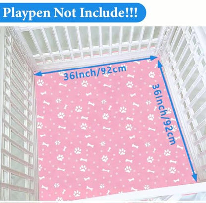 Dog Playpen Bottom Pad fit 36" x 36“ Puppy Playpen(Fence NOT Included),Reusable Pet Training Pads Dog Crate Pad,Waterproof Pet Pads,Whelping Pads,Puppies/Small Dogs,Hoop and Loop Design,Pink Bottom - color: 36"-BOTTOM-PINK