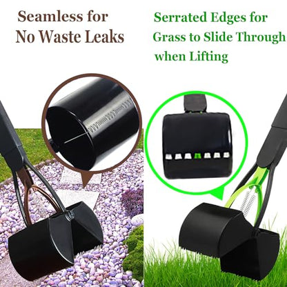 ienjoyed 2 Pieces Pooper Scooper, Large Pooper Scooper for Dogs Heavy Duty, Dog Pooper Scooper with Long Handle & High Strength Durable Spring, Foldable Dog Poop Pick Up(28-inch) - size: 2 Pieces(28-inch)