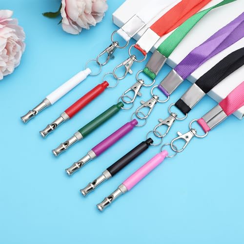 6 Pack Dog Whistle with Lanyard Stop Neighbors Dog from Barking Adjustable Ultrasonic Silent Dog Whistles Professional Dog Training Whistle for Dog Daily Training - color: Multicolor