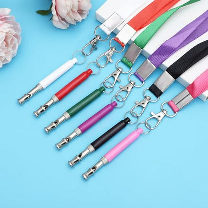 6 Pack Dog Whistle with Lanyard Stop Neighbors Dog from Barking Adjustable Ultrasonic Silent Dog Whistles Professional Dog Training Whistle for Dog Daily Training - color: Multicolor