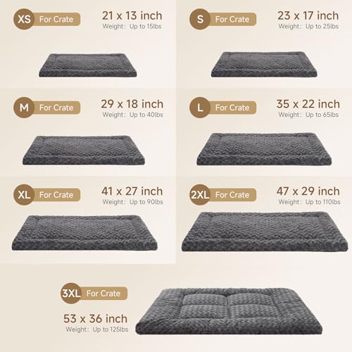 Washable Dog Bed Mat Crate Pad Soft Fluffy Pet Kennel Beds Dog Sleeping Mattress for Large Jumbo Medium Small Dogs, 48 x 30 Inch, Blue - color: Blue, size: 48.00" x 30.00" x 1.50"