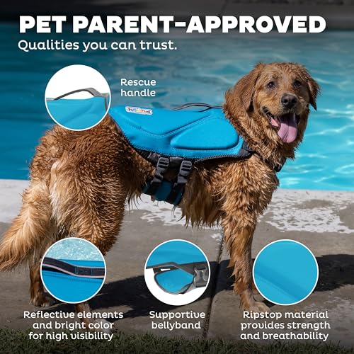 Outward Hound Dawson Swim Blue Dog Life Jacket, Small - color: Blue, size: Small (Chest Girth: 16"-20")