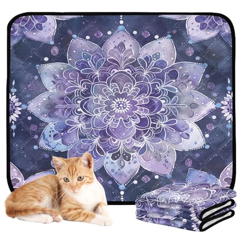 Qilmy Mandala Pet Mat, Waterproof Reusable Dog Training Pad Anti-Slip Pet Creat Pad for Small Medium Large Dogs and Cats - size: Medium+Large