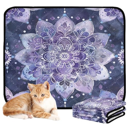 Qilmy Mandala Pet Mat, Waterproof Reusable Dog Training Pad Anti-Slip Pet Creat Pad for Small Medium Large Dogs and Cats - size: Smallx3