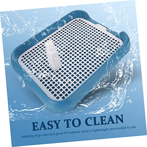 UKCOCO Plastic Dog Potty Trainer Tray with Raised Edges and Leak Design for Indoor Use Lightweight Portable Puppy Toilet with Special Column for Toilet Training and Safety Suitable for