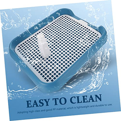 UKCOCO Plastic Dog Potty Trainer Tray with Raised Edges and Leak Design for Indoor Use Lightweight Portable Puppy Toilet with Special Column for Toilet Training and Safety Suitable for