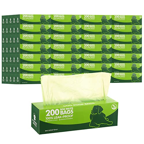 Sherr 20 Boxed Rolls 4000 Counts Dog Poop Bags Bulk Leak Proof Dog Waste Bags Universal Pet Doggy Waste Poop Box for Puppy Pets Outdoor Walking and Travel, 20 Rolls of 200(Green) - color: Green