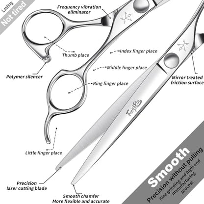 High-end Professional Dog Grooming Scissors Pet Grooming Shears 7 Inches Extremely Very Sharp Made Of Stainless Steel Alloy By Hand For Dog Cat Groomer - size: 7inch, style: Shears