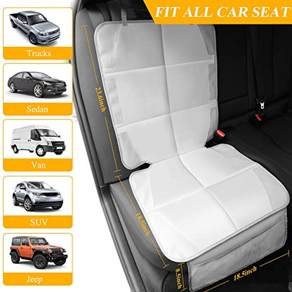 Meolsaek Car Seat Protector for Child Car Seat, Durable 600D Fabric Waterproof Car Seat Cover with Thick Pad Non-Slip Backing，No Imprints (Light Gray-1 pc) - color: Light gray-1 pc