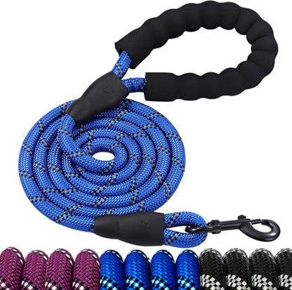 Dog Leash for Medium, Large and Small Dogs,Heavy Duty, Durable Rope, Lightweight Design for Walking, Training, and Outdoor Activities, Blue,6Ft,1/2 inch - color: Blue