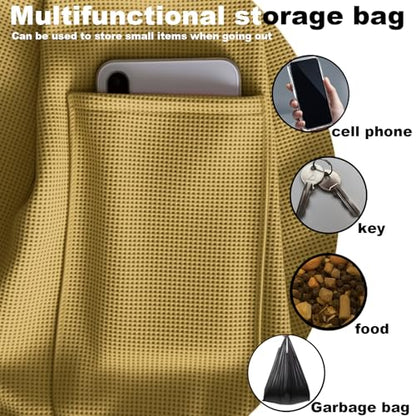 Dog Slings for Small Dogs,Soft and Breathable Waffle Fabric,Puppy Essentials,Reversible Dog Sling with Organizer Pocket,Suitable for Small Dogs and Cats,Pink,Khaki - color: khaki