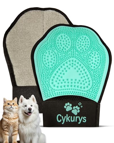 Pet Hair Removal Glove for Dogs & Cats, 2-in-1 Double-Sided Pet Grooming Tool, Electrostatic Pet Hair Remover Glove for Clothes & Furniture + Silicone Brush for Deshedding Pets - color: 1PCS