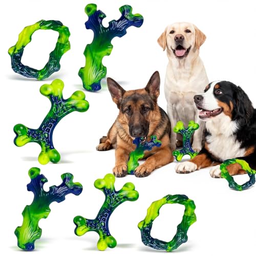 Frienhund 9-Pack Durable Dog Toys for Large Dogs: Durable Chew Toys for Large Breed, Indestructible Dog Toy for Aggressive Chewers, Dog, A for Furry Friends - color: Green-9-Pack