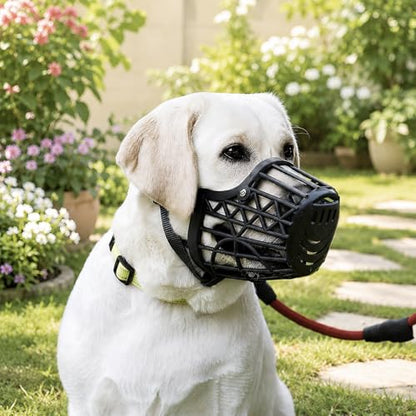 7PCS Dog Basket Muzzle Set, Anti Biting Barking Chewing Licking Scavenging, Adjustable Breathable Muzzles Kit, Comfortable Pet Mouth Care Cover Mesh Cage for Small, Medium, Large & Extra Dogs