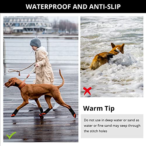 Dog Shoes for Hot Pavement Anti-Slip Dog Boots & Paw Protectors for Summer Rainy Day Dog Snow Boots Waterproof Dog Shoes for Small Medium Large Dogs with Reflective Straps for Hiking 4Pcs - size: Size 6: 2.55''x2.36''(L*W)