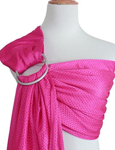 Breathable Mesh Ring Sling Baby Carrier for Infant and Toddler, Lightweight Quick Dry Baby Wrap Carrier for Warm Weather, Travel, Outdoor Walks and Daily Use, Rose - color: Rose