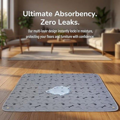 Washable Pee Pad Dog,Waterproof Puppy Training Mat, Reusable Pet Bed Pad | Heavy Absorbency 100%Waterproof Breathable Non-Slip Machine Wash Over 200 times 72×72 Pet Cage&Bed - size: 72×72 Inch(Pack of 1)