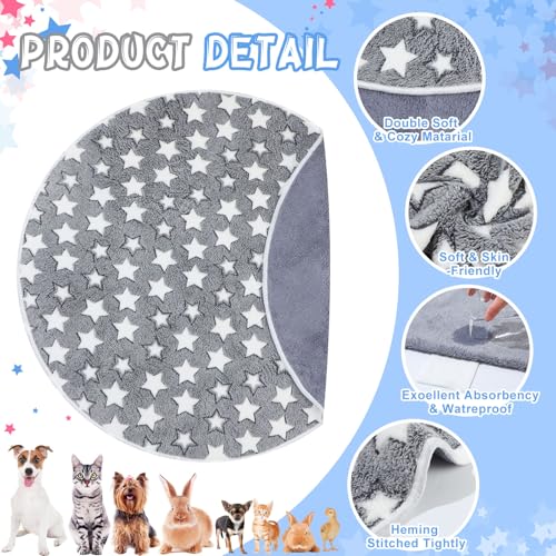 Hahafelt 4 Pcs Round Whelping Pee Pads Washable for Dogs Waterproof Pet Training Mats Reusable Puppy Whelping Pads Non Slip Cat Dog Bed Mat for Crate Kennel(Large Star,32 Inches) - size: 32 Inches