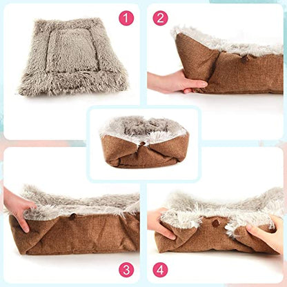 Self Warming Cat Bed, Foldable Self Heated Cat Mat Extra Warm Thermal Heating Pet Pad 24 x 20 inch for Indoor Outdoor Cats, Non-Slip Bottom Washable Non Electric Black - color: Black