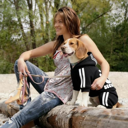 Dog Hoodie Security Clothes 4 Legs Jumpsuit Sweatshirt Hoodies Soft & Warm Dog Outfit Pullover Dog Winter Clothes Sweater for Small Medium Large Dogs Cats (Black, XX-Small) - color: Black, size: XX-Small